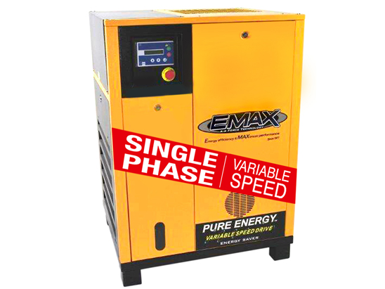 20 HP Rotary Screw Air Compressor, EMAX Exclusive, Single Phase, Variable Speed, Industrial Plus-ERV0200001