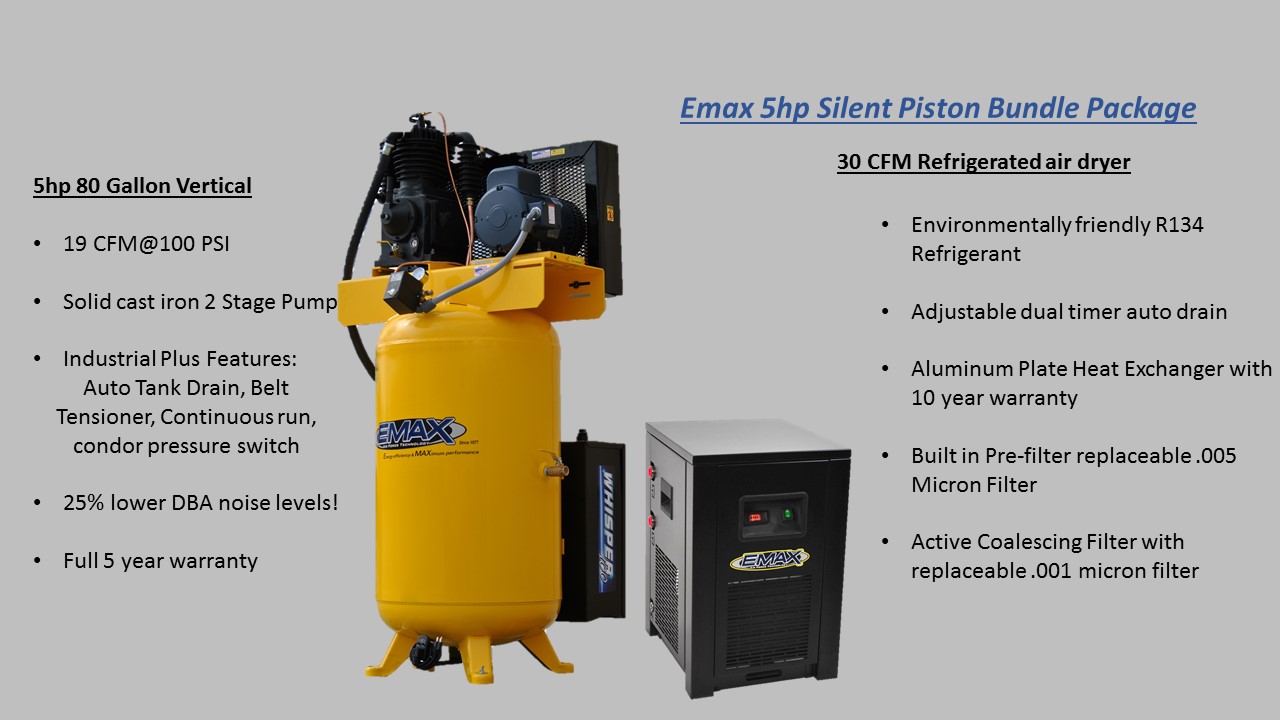 Refrigerated Compressed Air Dryer Dry Air Made Easy and Affordable! JT Series Dryer by Air Options Dries Without Freon Auto DRAIN for 3 HP to 5 HP 2-Stage Air Compressor 20 SCFM Max 