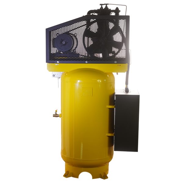 EMAX Silent Air Industrial Plus 5HP 19CFM 3 Phase 2460V 2-Stage 80 Gal. Vertical Stationary Electric Air Compressor-W/ Pressure Lube Pump , Isolator Pads, Belt Tensioner, Continuous Run, Auto Drain - Image 4
