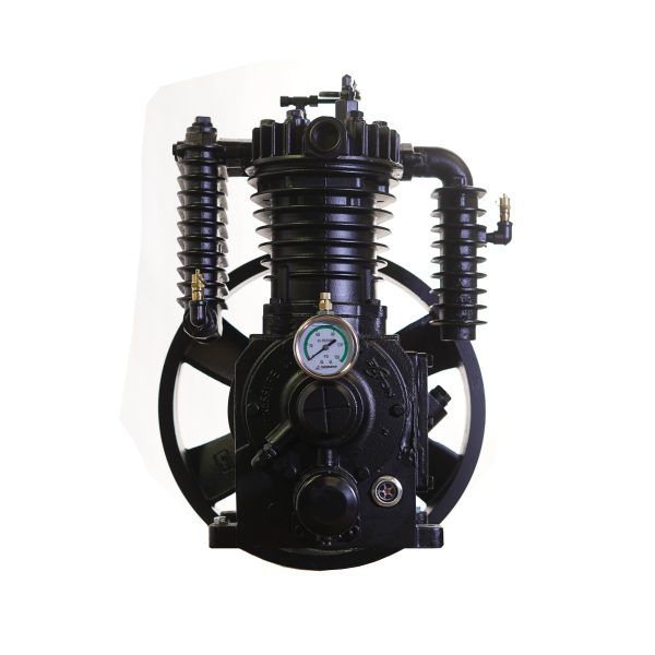 5HP Inline 24CFM Displacement  2 Stage Reciprocating Pressure Lubricated Bare Pump w/Flywheel - Image 9