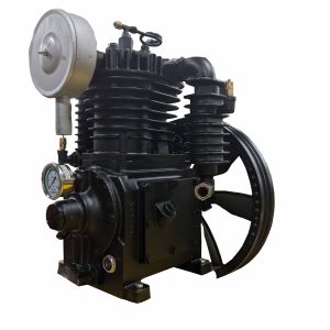 5HP Inline 24CFM Displacement  2 Stage Reciprocating Pressure Lubricated Bare Pump w/Flywheel