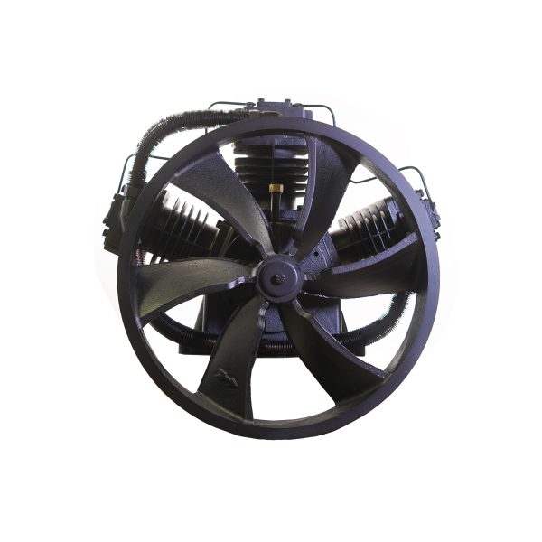15HP 44CFM Displacement  2 Stage 3Cyl Pressure Lubricated Bare Pump w/Flywheel - Image 6