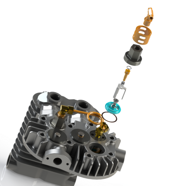 15HP 44CFM Displacement  2 Stage 3Cyl Pressure Lubricated Bare Pump w/Flywheel - Image 10