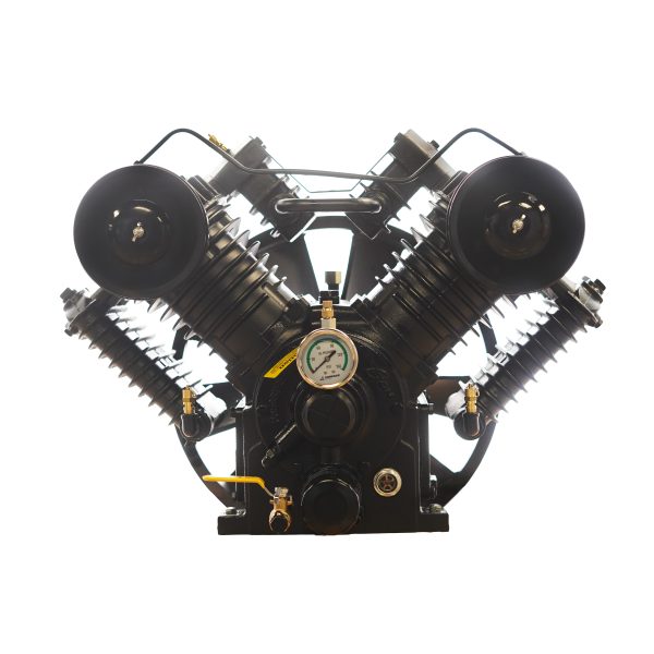 10HP 43CFM Displacement  2 Stage Reciprocating Pressure Lubricated Bare Pump w/Flywheel - Image 2