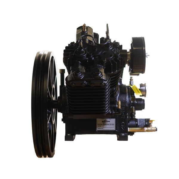 10HP 43CFM Displacement  2 Stage Reciprocating Pressure Lubricated Bare Pump w/Flywheel - Image 3