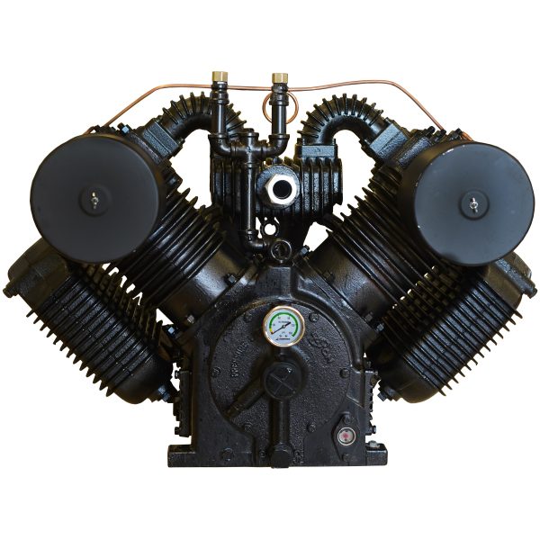 25HP 98CFM Displacement  2 Stage Pump Pressure Lubricated Reciprocating Bare Pump ww/Flywheel - Image 2