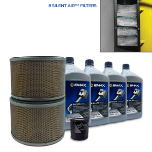 EMAX 5YR Extended Silent Air Warranty Filter Maintenance kits for 25hp Piston Compressors, includes (4) OILEXPIS102Q (2) FILTER092 (8) FILTER107 (1) FILTER125 Oil Filter