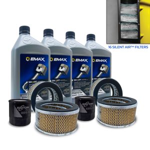 EMAX Extended Lifetime Pump  Warranty Maintenance Kit w/  Smart Oil For  5HP - 7.5HP - 10HP Piston Compressor with Air Silencer 5 stage Filtration System - (4 )FILTER057 (16) FILTER107 (4) OILEXPIS102Q (1) FILTER125 Oil Filter