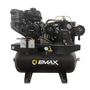 EMAX Kohler Command Pro Gas Driven w/Electric Start 14 HP 3Cyl 24CFM Splash Lubricated 30 Gal.Truck Mount Stationary Air Compressor