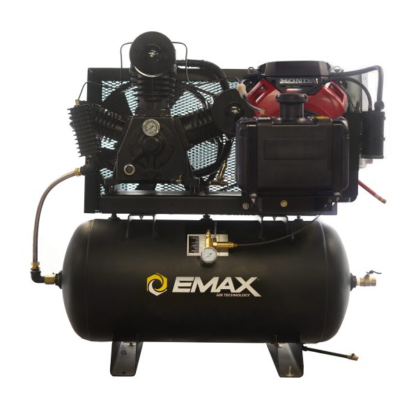 EMAX Honda GX Gas Driven w/Electric Start 24HP V4 57CFM Pressure Lubricated 60 Gal.Truck Mount Stationary Air Compressor - Image 7