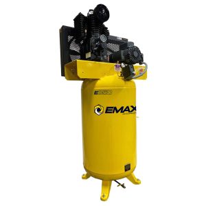 EMAX Industrial  5HP 19CFM 1- Phase 2-Stage 80 Gal. Vertical Stationary Electric Air Compressor-w/Pressure Lube Pump,w/Isolator Pads