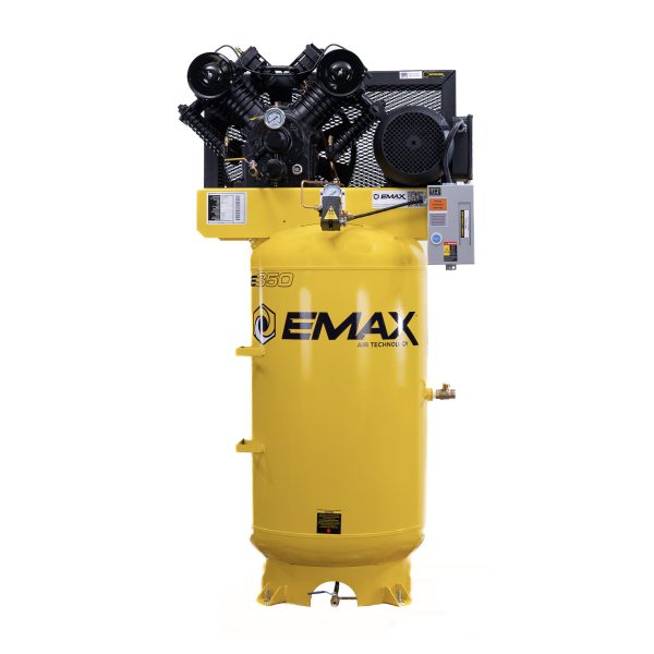 EMAX Industrial  7.5HP 31CFM 1-Phase 2 Stage 80 gal.Vertical Stationary Electric Air Compressor-w/Pressure Lube Pump,w/Isolator Pads - Image 6
