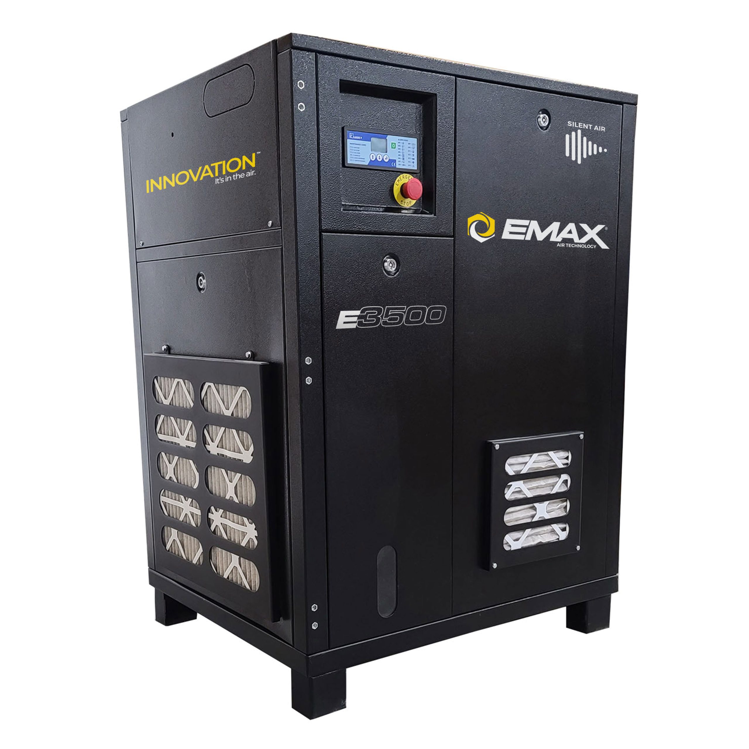 EMAX 20HP 3PH 208V 76CFM Fixed Speed Industrial Rotary Screw Compressor-Cabinet Only -60,000 HR pump life
