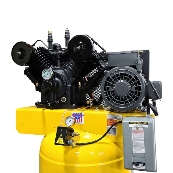 EMAX Silent Air Industrial  5HP 19CFM 1- Phase 2-Stage 80 Gal. Vertical Stationary Electric Air Compressor-w/ Pressure Lube Pump, w/ Isolator Pads - Image 3