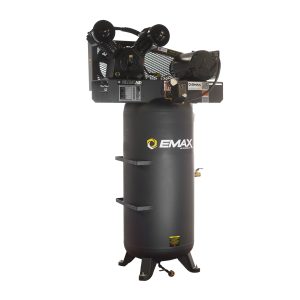 EMAX Industrial 5HP 2CYL Single Stage 19CFM 60 Gallon Air Compressor  - Splash Lube Pump, w/isolator pads
