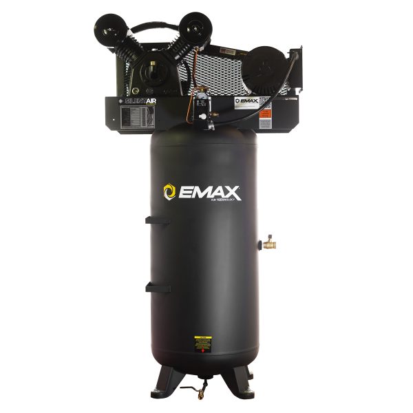 EMAX Industrial 5HP 2CYL Single Stage 19CFM 60 Gallon Air Compressor  - Splash Lube Pump, w/isolator pads - Image 2