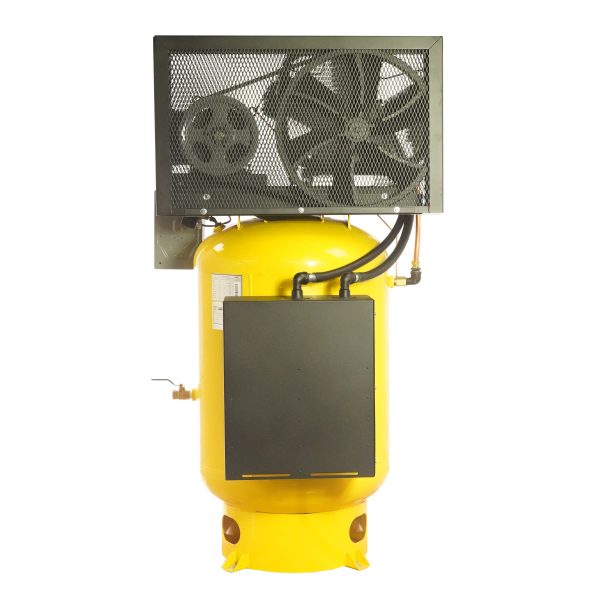 EMAX Silent Air Industrial Plus 15HP 3CYL 57CFM 3- Phase 208V 2-Stage 120 Gal. Vertical Stationary Electric Air Compressor-W/ Pressure Lube Pump , Isolator Pads, Belt Tensioner, Continuous Run, Auto Drain Bundled w/ 115CFM Refrigerated Air Dryer - Image 6