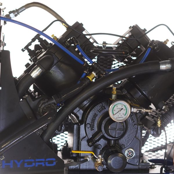 EMAX Hydro SMART AIR® Silent Air 10HP 38CFM 3 Phase 460 Volt 2-Stage 80 Gal. Air Compressor-W/ Pressure Lube Pump , Isolator Pads, Belt Tensioner, Continuous Run, Auto Drain, Water cooled pump, Radiator, Smart PLC, low Oil Shutdown, 100% Duty Cycle,With WIFI Connection - Image 5
