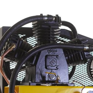 EMAX Industrial 7.5HP 3CYL MAX FLOW Two Stage 1Ph 33CFM @100PSI 80 Gallon Industrial Solid Cast Iron Air Compressor, Industrial Ceramic disc valves w/isolator pads - Splash Lube Pump