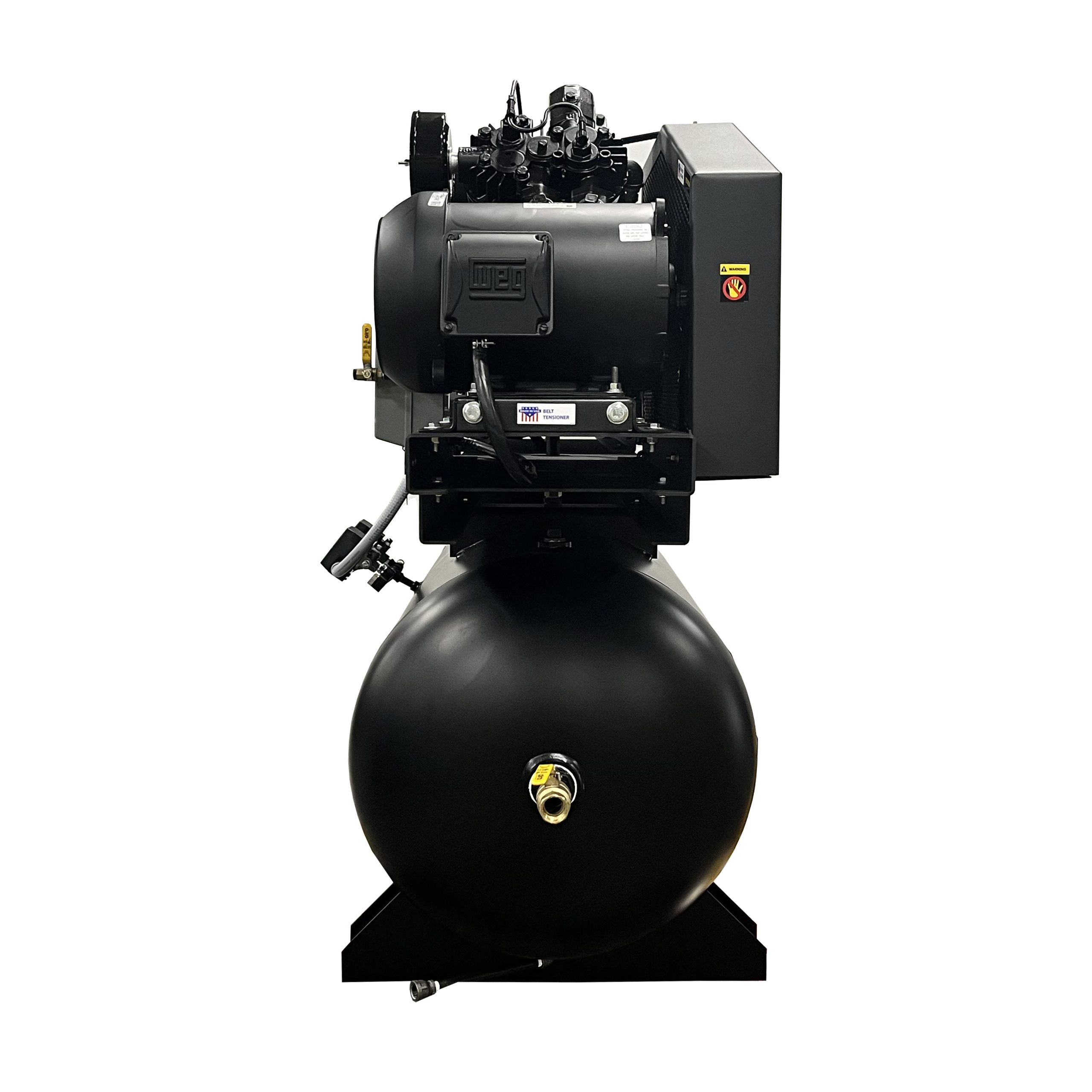 EMAX Duplex 10HP V4 2-Stage 76 CFM Air Compressor – 120-Gal Horizontal, 3-Phase, 208V, Radiator Aftercoolers - Image 4