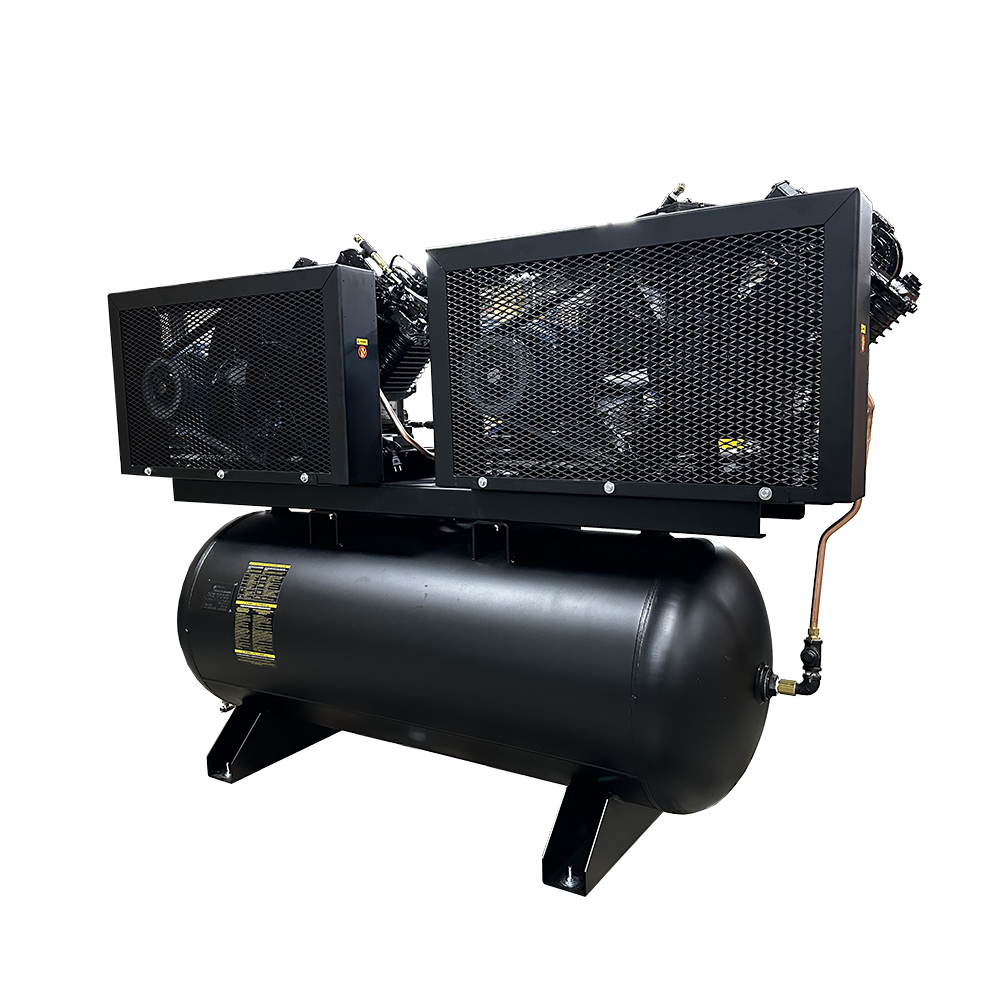 EMAX NEMA4 Compliant Weather-Resistant Duplex 15HP Air Compressor, 62 CFM, 208V 3-Phase, 120-Gal Horizontal Tank with Alternating Switch - Image 3