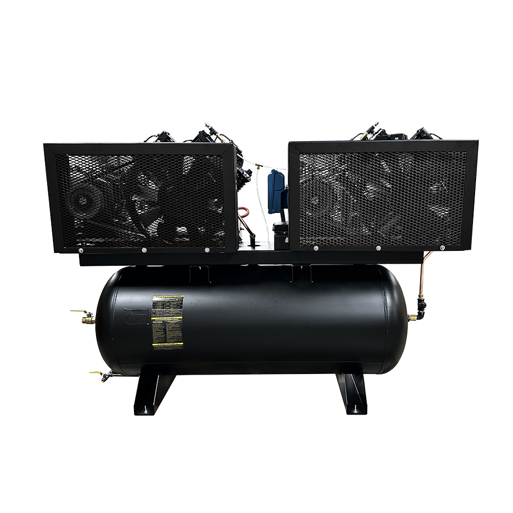 EMAX NEMA4 Compliant Weather-Resistant Duplex 15HP Air Compressor, 62 CFM, 208V 3-Phase, 120-Gal Horizontal Tank with Alternating Switch - Image 4