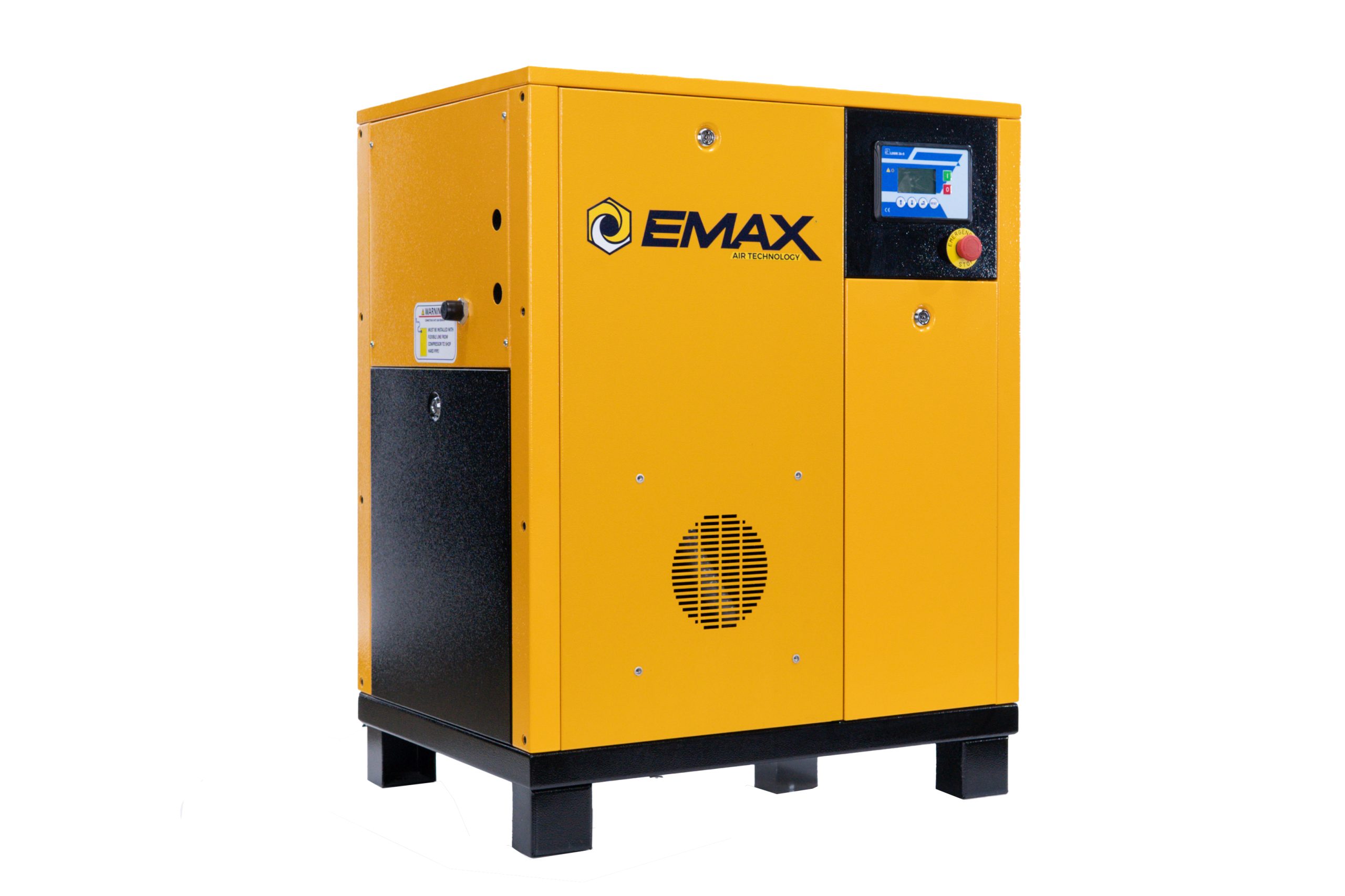EMAX 5HP 3 Phase Variable Speed Rotary Screw Air Compressor – 20CFM Industrial Air Compressor, 208V, Energy Efficient, 100,000-Hour Airend Life, Cabinet Only