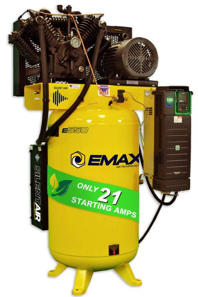 EMAX E550 Series – 7.5 HP Air Compressor, Variable Speed, Single Phase, Silent Air Unit,W/aftercooler, ERV07V080V13